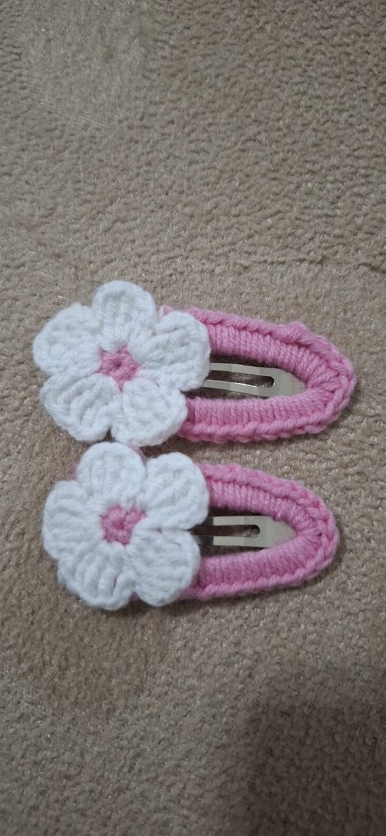 Renkli Nakışlı Örgü Çocuk Toka Seti - Görsel 2