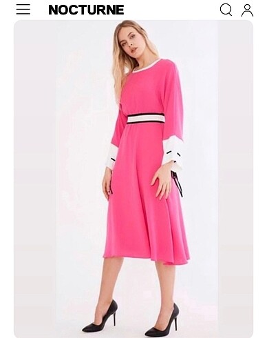Nocturne Pembe Elbise S Beden