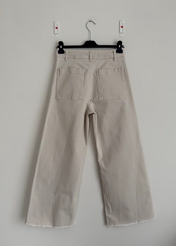 Zara Flare Paça Bej Jean L Beden - Görsel 4