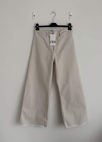 Zara Flare Paça Bej Jean L Beden - Görsel 2