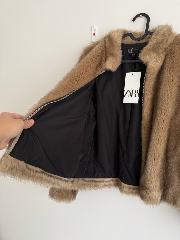 Zara Tüylü Mont S Beden - Görsel 5