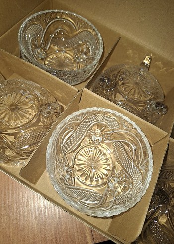 İşlemeli Beyaz Cam Kase Seti - Görsel 2