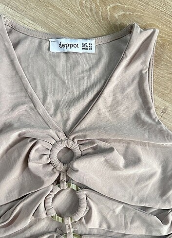 s Beden camel Renk Crop bluz