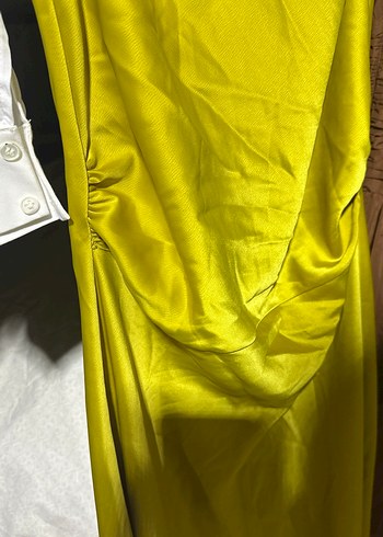 Drapeli Uzun Straplez Elbise - Görsel 4