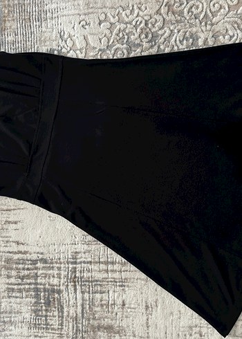 Günlük siyah elbise v yaka - Görsel 2