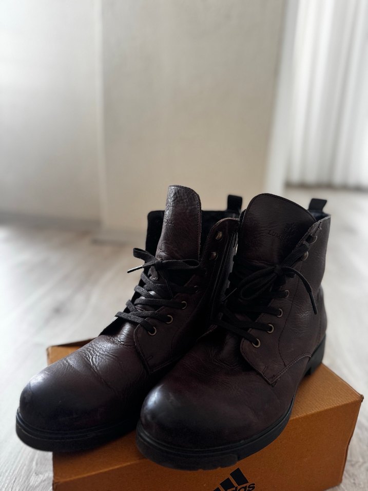 Kahverengi Deri Bağcıklı erkek Bot - Görsel 3