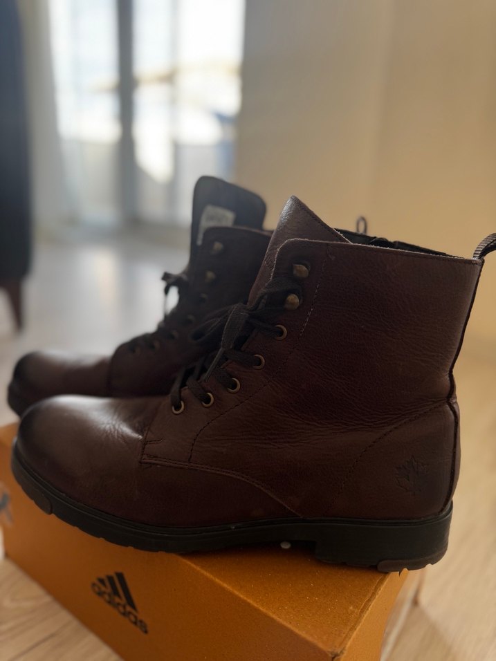 Kahverengi Deri Bağcıklı erkek Bot - Görsel 2