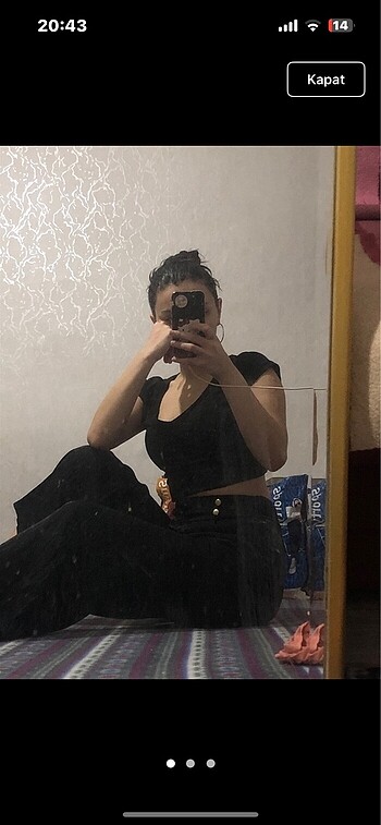 Zara siyah bol pantolon günlük rahat