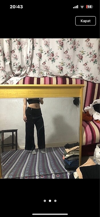 siyah bol pantolon günlük rahat