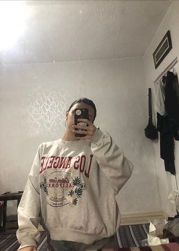 xl Beden Gri Baskılı Kadın Sweatshirt lc waikiki