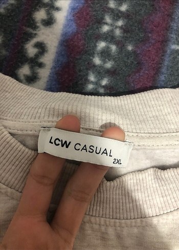 xl Beden gri Renk Gri Baskılı Kadın Sweatshirt lc waikiki