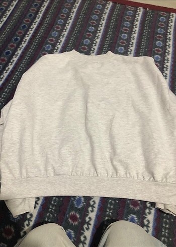 LC Waikiki Gri Baskılı Kadın Sweatshirt lc waikiki