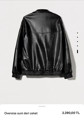 Bershka Siyah Oversize Biker Deri Ceket