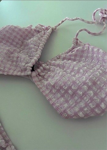 s Beden pembe Renk Dantelli Pembe Strappy Mini Bikini shein bikini trendyol