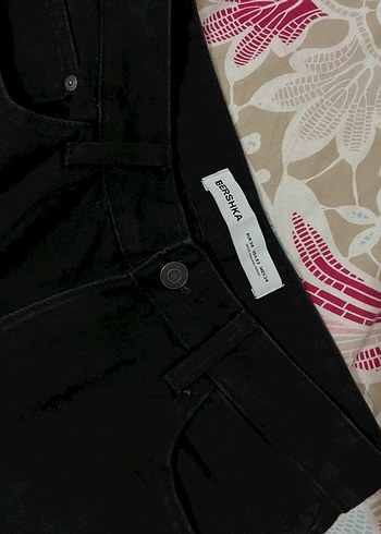 34 Beden Geniş Paça Siyah Midi Jean baggy bol siyah pantolon