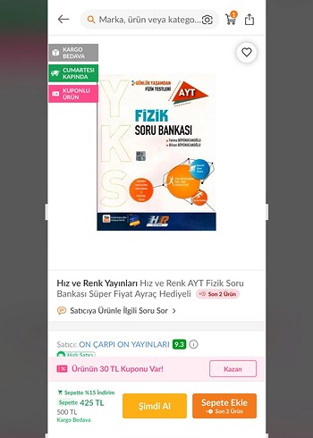 Hız ve Renk AYT Fizik Soru Bankası