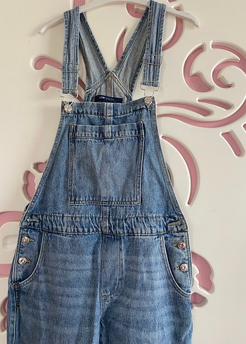 Kadın Mavi Denim Uzun Tulum - Görsel 3