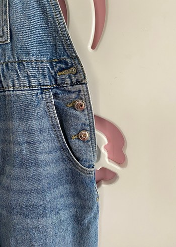 Kadın Mavi Denim Uzun Tulum - Görsel 8