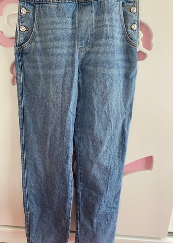 Kadın Mavi Denim Uzun Tulum - Görsel 4