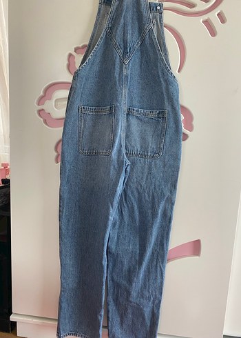 Kadın Mavi Denim Uzun Tulum - Görsel 7