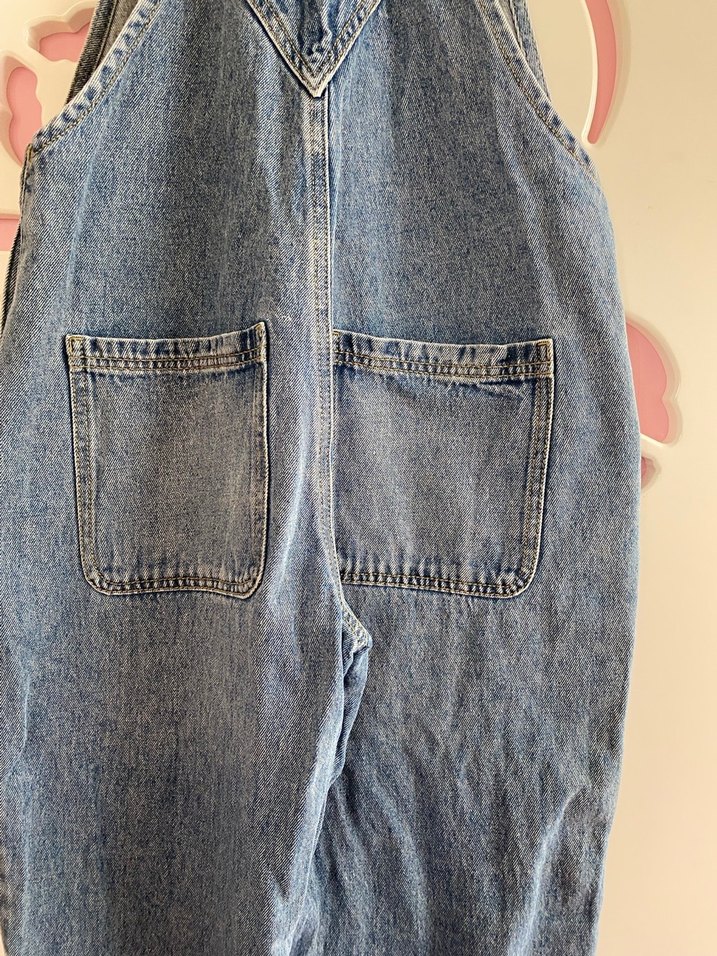 Kadın Mavi Denim Uzun Tulum - Görsel 5