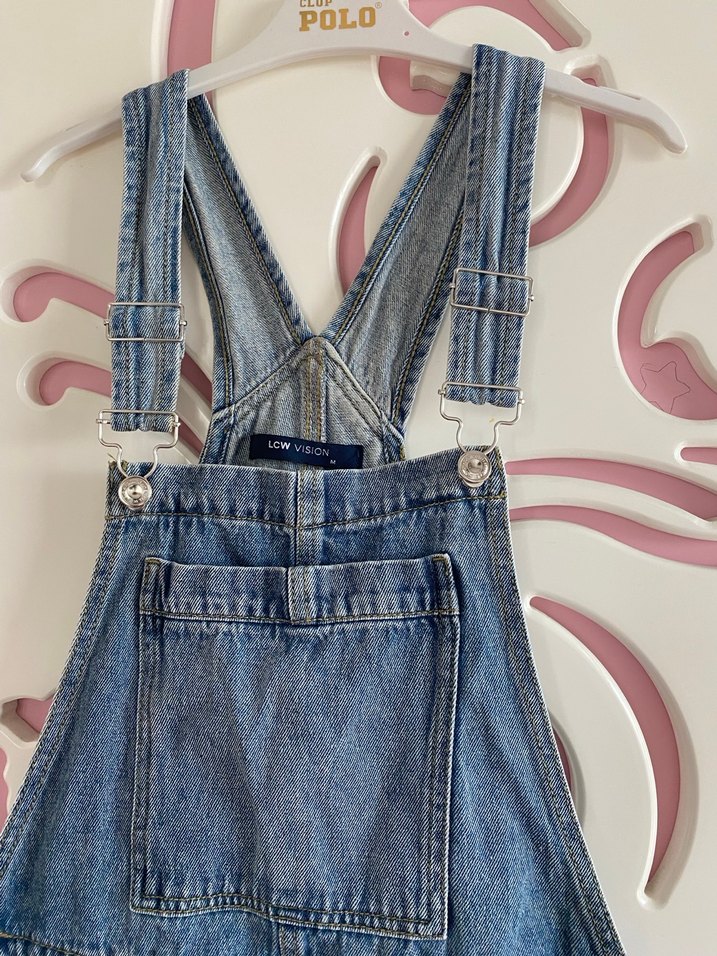 Kadın Mavi Denim Uzun Tulum - Görsel 2