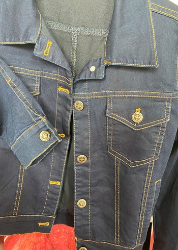 Düğmeli Mavi Kadın Denim Ceket - Görsel 3