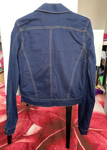 Düğmeli Mavi Kadın Denim Ceket - Görsel 5