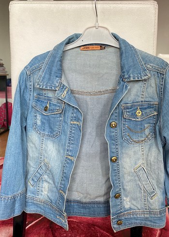 Düğmeli Mavi Kadın Denim Ceket - Görsel 2