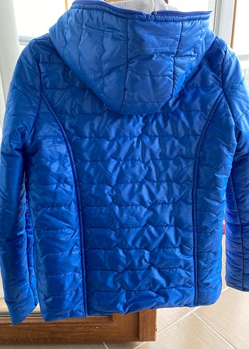 Kadın Mavi Kapitone Mont Fermuarlı - Görsel 6