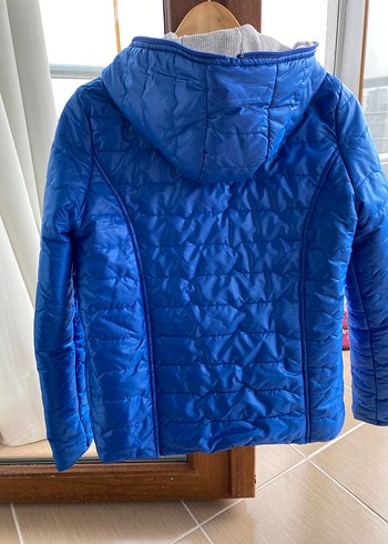 Kadın Mavi Kapitone Mont Fermuarlı - Görsel 5