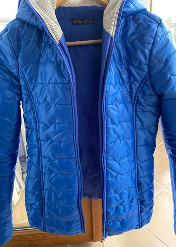 Kadın Mavi Kapitone Mont Fermuarlı - Görsel 2