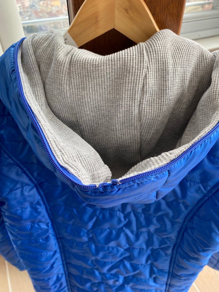 Kadın Mavi Kapitone Mont Fermuarlı - Görsel 4