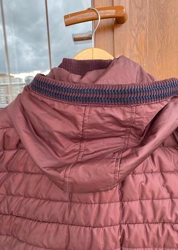 Bordo Fermuarlı Erkek Mont - Görsel 8