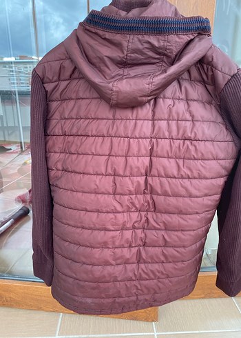 Bordo Fermuarlı Erkek Mont - Görsel 7