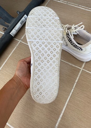 Beyaz Yılan Desenli Platform Spor Ayakkabı - Görsel 6