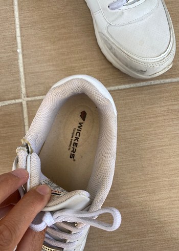 Dantel Detaylı Beyaz Kadın Spor Ayakkabı - Görsel 5