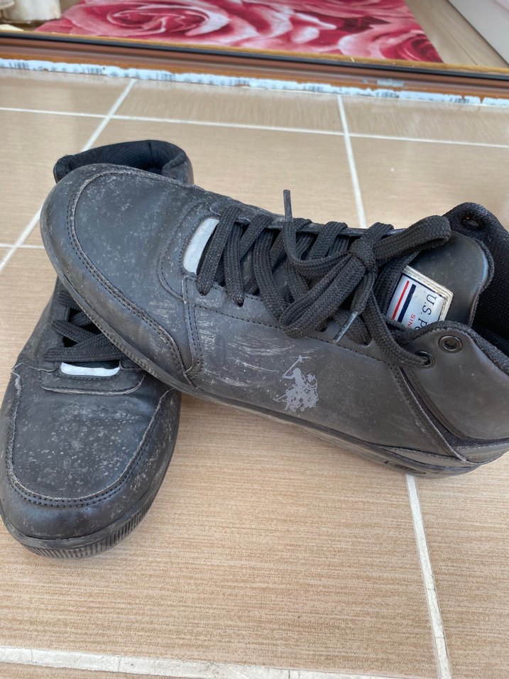 Siyah Gri Erkek Spor Ayakkabı Velcro Detaylı - Görsel 2