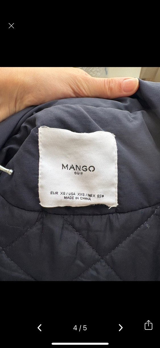 Kürklü Kapüşonlu Lacivert Kadın Mont Mango suit koleksiyonu - Görsel 2