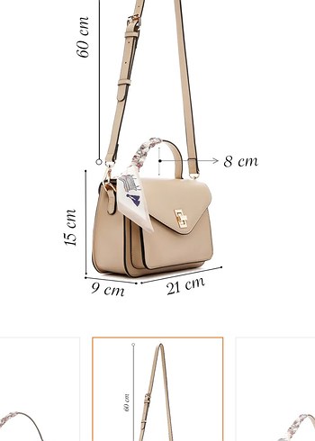 Derimod Bej Deri Klasik Uzun Askılı Çanta - Görsel 2