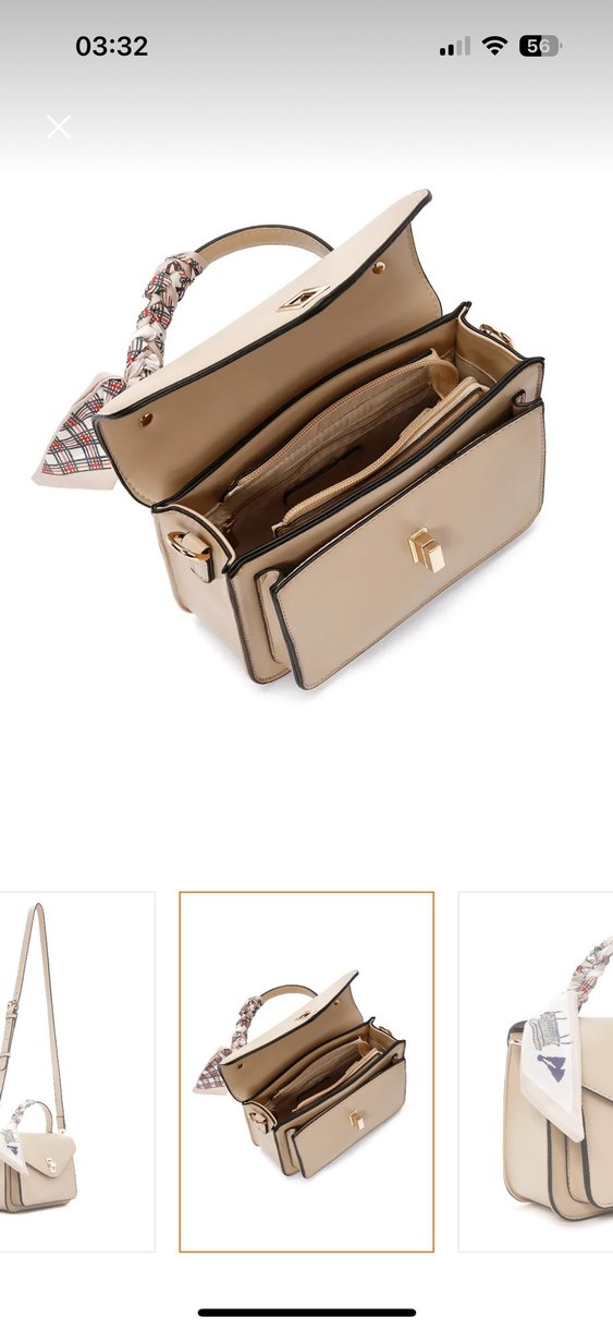 Derimod Bej Deri Klasik Uzun Askılı Çanta - Görsel 3