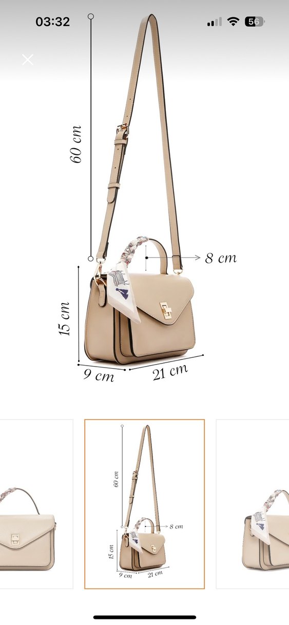 Derimod Bej Deri Klasik Uzun Askılı Çanta - Görsel 2