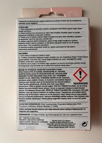 Pembe Kare Tırnaklar - 24 Adet, Tutkal Dahil - Görsel 2