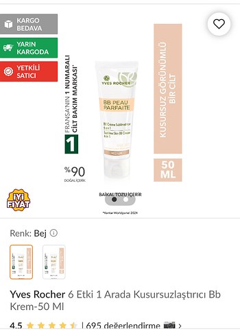 Yves Rocher BB Krem Orta Bej - Görsel 3