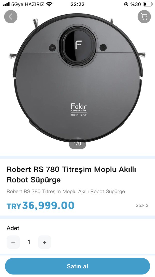 Fakir Robert RS 780 robot Süpürge - Görsel 3