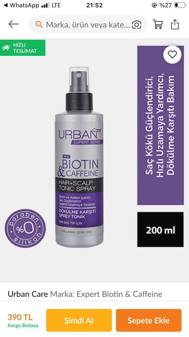 Biotin & Kafein İçerikli Saç Güçlendirici Sprey 200 ml - Görsel 3