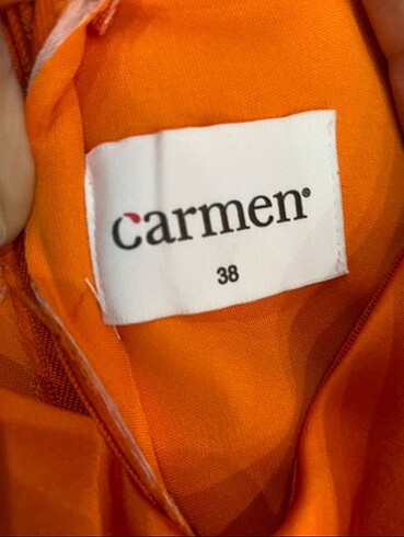 34 Beden turuncu Renk carmen elbise