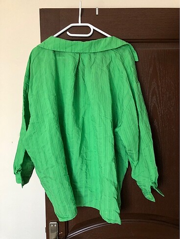 l Beden yeşil Renk Oversize yeşil gömlek
