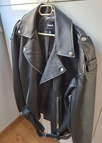 m Beden siyah Renk Kadın Siyah Deri Biker Ceket