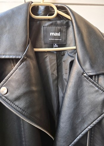 Mavi Kadın Siyah Deri Biker Ceket